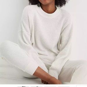Aerie Waffle Oversized Crew Sweater 